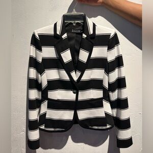 Black & Cream Striped Blazer - 7th Avenue NY&Co